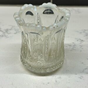 Victorian Toothpick Iris & Meander Clear Opalescent Glass Jefferson Glas…